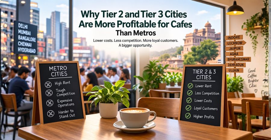 Tier 2 and Tier 3 city cafe business compared with metro cities